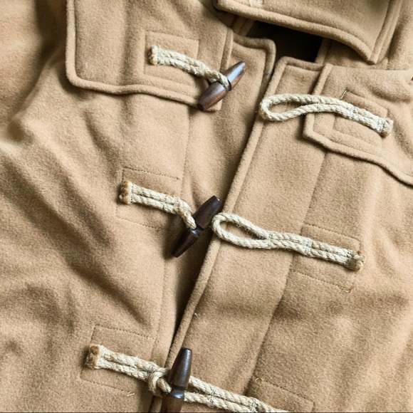 NWT Ralph Lauren Wool Blend Toggle Hooded Poncho Top Camel Color Girl Large - Picture 3 of 6